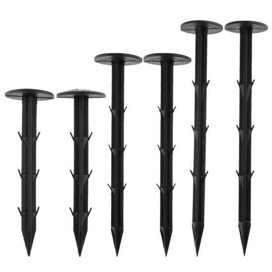 10pcs/Pack Black PP Mulch Shading Pest Control Garden Ground Nail Plastic Film Fixing Tools
