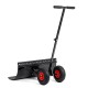 29 Inch Wheeled Snow Shovel Adjustable Height Multi-angle Snow Pusher Garden Snow Plow Shovel with Wheels