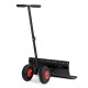 29 Inch Wheeled Snow Shovel Adjustable Height Multi-angle Snow Pusher Garden Snow Plow Shovel with Wheels