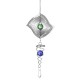 3D Metal Hanging Wind Spinner Wind Chime with H elix Tail Glass Ball Center Decorations