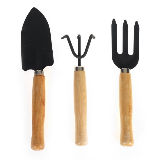 3Pcs Gardening Hand Tools Set Plant Rake Trowel Shovel Loosening Soil Planting Tools