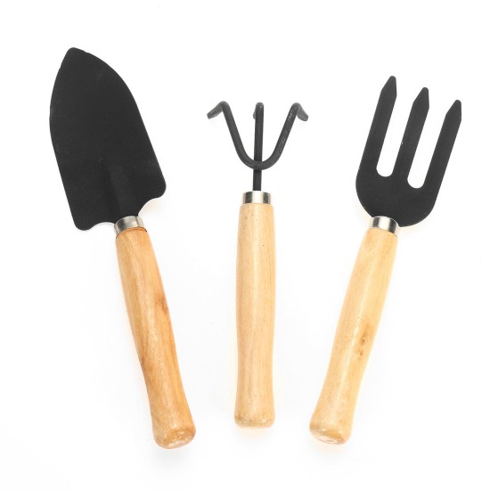 3Pcs Gardening Hand Tools Set Plant Rake Trowel Shovel Loosening Soil Planting Tools