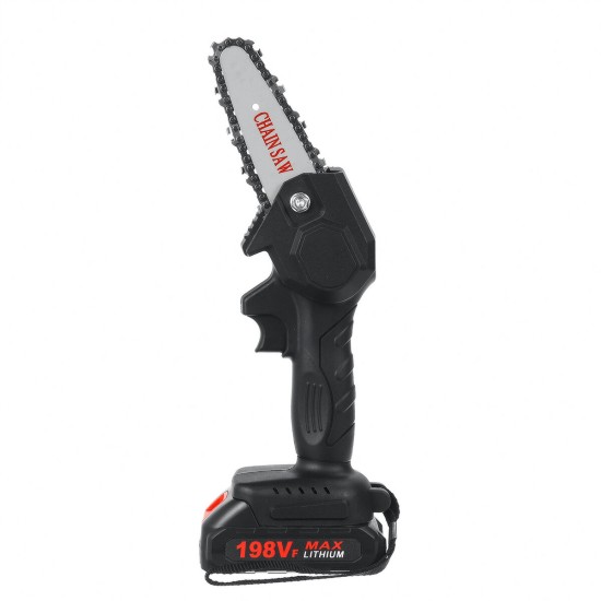 21V 4 Inch 600W Electric Chain Saw Handheld Cordless Rechargeable Portable Woodworking Saw W/ 0/1/2pcs Battery