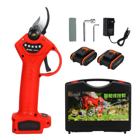 21V Cordless Electric Pruning Shears Garden Pruner Branch Cutting Tool With 1/2 Battery