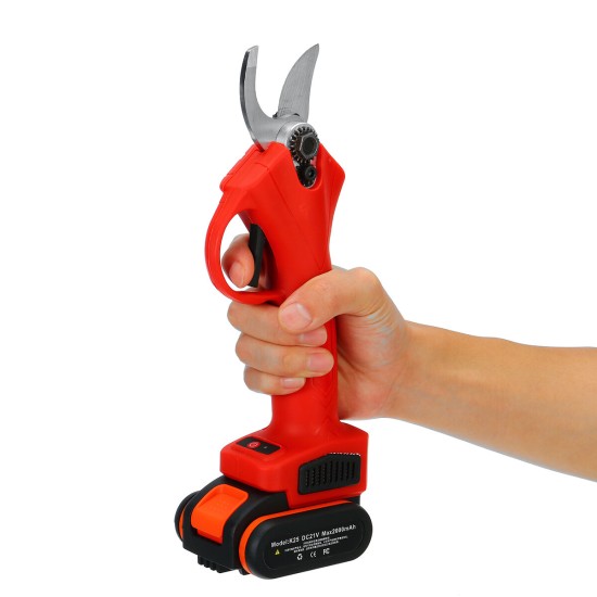 21V Cordless Electric Pruning Shears Garden Pruner Branch Cutting Tool With 1/2 Battery