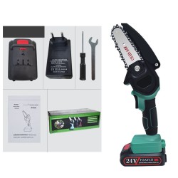 24V 650W Portable Wood Pruning Saw 4 Inch Rechargable Mini Electric Chainsaw Handheld Wood Pruning Saw For Cutting Woodwork 24V 650W Portable Wood Pruning Saw 4 Inch Rechargable Mini Electric Chainsaw Handheld Wood Pruning Saw For Cutting Woodwork