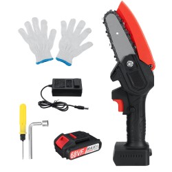 4 Inch Mini Cordless Electric Chain Saw One-Hand Saw Woodworking Wood Cutter W/ 1/2 Battery 4 Inch Mini Cordless Electric Chain Saw One-Hand Saw Woodworking Wood Cutter W/ 1/2 Battery