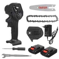 4inch Mini Cordless Electric Chain Saw Wood Cutter Woodworking One-Hand Saw W/ 1/2pcs Battery 4inch Mini Cordless Electric Chain Saw Wood Cutter Woodworking One-Hand Saw W/ 1/2pcs Battery