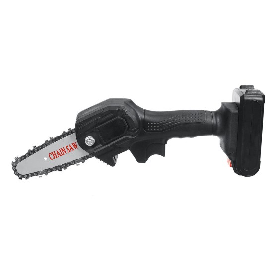 4inch Mini Cordless Electric Chain Saw Wood Cutter Woodworking One-Hand Saw W/ 1/2pcs Battery