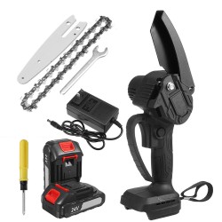 4inch 24V Rechargeable Brushless Electric Chain Saw Woodworking Tool Wood Cutter ChainSaws W/ 1/2pcs Battery 4inch 24V Rechargeable Brushless Electric Chain Saw Woodworking Tool Wood Cutter ChainSaws W/ 1/2pcs Battery
