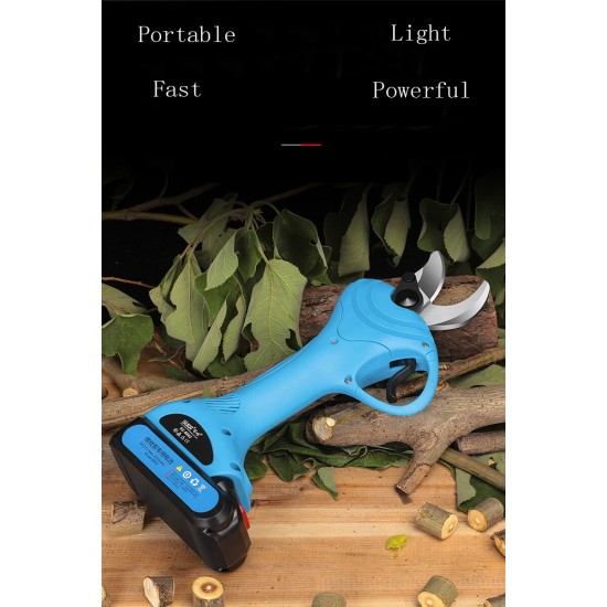 500W Cordless Electric Pruning Shears Scissors with 2 Pack Backup Rechargeable 2Ah Lithium Battery Powered Tree Branch Pruner Garden Clippers EU plug