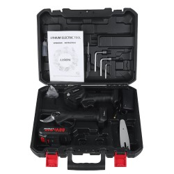 88VF Portable Electric Pruning Shears Scissors + Electric Chain Saw Rechargeable Woodworking Tools Kit W/ 1/2 Battery & 1 Plastic Box 88VF Portable Electric Pruning Shears Scissors + Electric Chain Saw Rechargeable Woodworking Tools Kit W/ 1/2 Battery & 1 Plastic Box