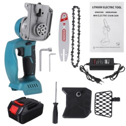 21V Cordless Electric Chain Saw Wood Mini Cutter One-Hand Saw Woodworking Tool
