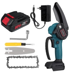 88VF 4 Inch Mini Cordless Electric Chainsaw Rechargeable Wood Cutter One-Hand Saw W/ 1/2 Battery Woodworking Tool 88VF 4 Inch Mini Cordless Electric Chainsaw Rechargeable Wood Cutter One-Hand Saw W/ 1/2 Battery Woodworking Tool
