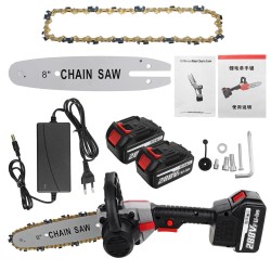 288VF 8 Inch Cordless Electric Chain Saw Wood Cutter One-hand Saw Woodworking Tool Set With 1/2 Batteries 288VF 8 Inch Cordless Electric Chain Saw Wood Cutter One-hand Saw Woodworking Tool Set With 1/2 Batteries
