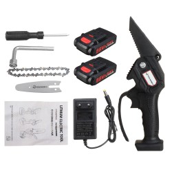 4 Inch 88VF Cordless Electric Chain Saw 1500W One-Hand Saw LED Woodworking Wood Cutter W/ 1/2 Battery Led Working Light 4 Inch 88VF Cordless Electric Chain Saw 1500W One-Hand Saw LED Woodworking Wood Cutter W/ 1/2 Battery Led Working Light