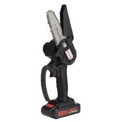 4 Inch 88VF Cordless Electric Chain Saw 1500W One-Hand Saw LED Woodworking Wood Cutter W/ 1/2 Battery Led Working Light 4 Inch 88VF Cordless Electric Chain Saw 1500W One-Hand Saw LED Woodworking Wood Cutter W/ 1/2 Battery Led Working Light
