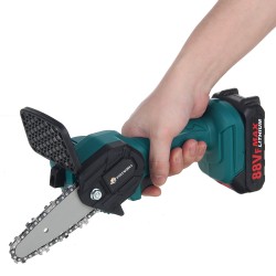 88V Cordless Electric Saw 4inch One-hand Chain Saws Woodworking Cutting Tool W/ 1 or 2pcs Battery Tree Pruning Shears US Plug 88V Cordless Electric Saw 4inch One-hand Chain Saws Woodworking Cutting Tool W/ 1 or 2pcs Battery Tree Pruning Shears US Plug
