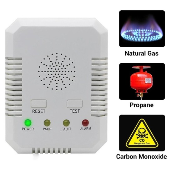 Natural Gas CO Gas Leak Meter Combustible Gas Tester Alarm Determine Tester for Home with Valve