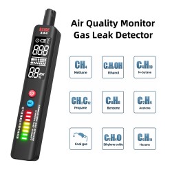 X4A Combustible Gas Leak Tester Air Temperature Humidity Portable Natural Gas Sniffer Combustible Gas Propane Methane Butane with 8 LED Indicators X4A Combustible Gas Leak Tester Air Temperature Humidity Portable Natural Gas Sniffer Combustible Gas Propane Methane Butane with 8 LED Indicators