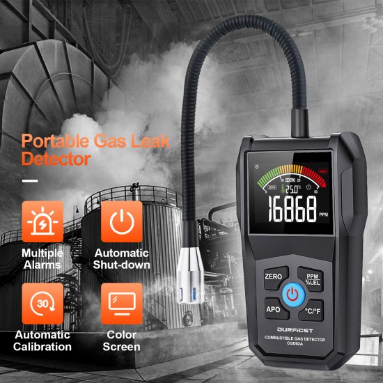 CGD-02A Digital Gas Tester Gas Sensor Air Quality Monitor Gas Leak Sensor Gas Analyzer Automotive Combustible Tester