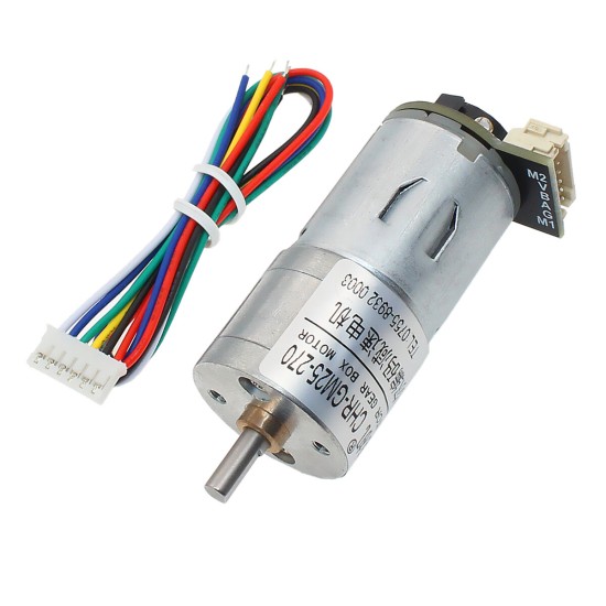 CHR-GM25-270ABHL DC7.4V Hall Encoder DC Gear Motor with Encoder Speed Dial Reducer