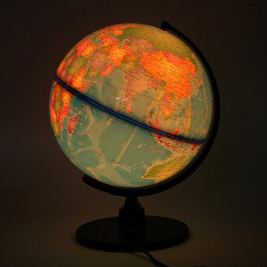 World Earth Globe Atlas Map Geography Education Gift w/ Rotating Stand LED light