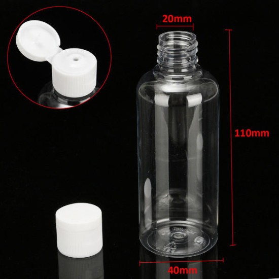 100ml Clear Plastic Bottles For Travel Cosmetic Lotion Container with White Caps