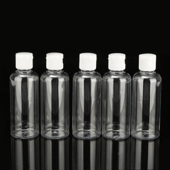 100ml Clear Plastic Bottles For Travel Cosmetic Lotion Container with White Caps