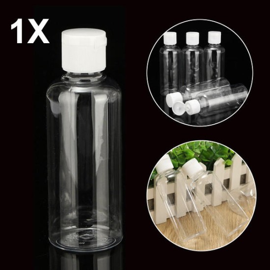 100ml Clear Plastic Bottles For Travel Cosmetic Lotion Container with White Caps