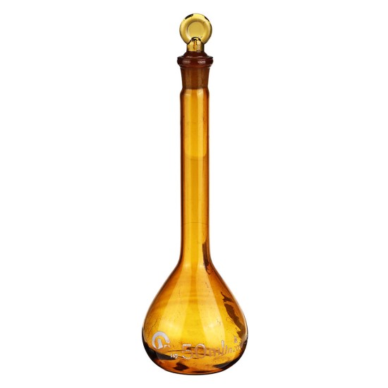 10/25/50/100/250ml Brown Glass Flat Bottom Volumetric Flask With Cork Lab Glassware Kit