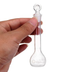 10mL Clear Glass Volumetric Flask w/ Glass Stopper Lab Chemistry Glassware 10mL Clear Glass Volumetric Flask w/ Glass Stopper Lab Chemistry Glassware