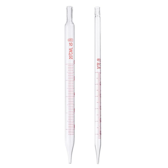 1/2/3/5/10ml Glass Short Pipette With Scale And Bubble Lab Glassware Kit