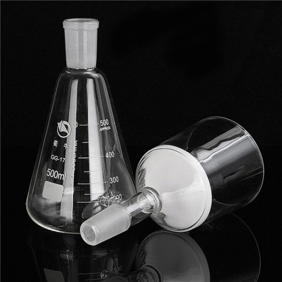 500mL 24/29 Joint Suction Filtration Equipment Glass Buchner Funnel Conical Flask Filter Kit