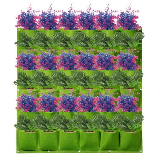 36 Pockets Vertical Flower Growing Planting Bag Wall Hanging Pot Garden Planter