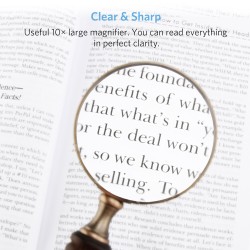 Landnics 10X Handheld Magnifying Glass Lens Magnifier Optical Eye Reading 210mm Landnics 10X Handheld Magnifying Glass Lens Magnifier Optical Eye Reading 210mm
