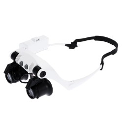Portable Head Wearing Magnifying Glass 10X 15X 20X 25X LED Double Eye Repair Magnifier Loupe Portable Head Wearing Magnifying Glass 10X 15X 20X 25X LED Double Eye Repair Magnifier Loupe