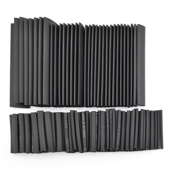 127pcs 7Sizes Polyolefin Halogen-Free Heat Shrink Tubing Tube Sleeving Kit