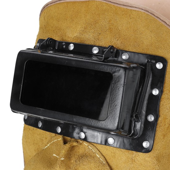 Solar Auto Darkening Filter Lens Welder Leather Welding Helmet Full Mask Hood