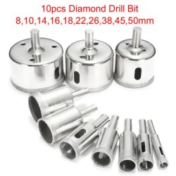 10pcs Diamond Hole Saw Set Tile Ceramic Glass Porcelain Marble 8mm-50mm Hole Saw Drill Bit 10pcs Diamond Hole Saw Set Tile Ceramic Glass Porcelain Marble 8mm-50mm Hole Saw Drill Bit