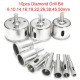 10pcs Diamond Hole Saw Set Tile Ceramic Glass Porcelain Marble 8mm-50mm Hole Saw Drill Bit