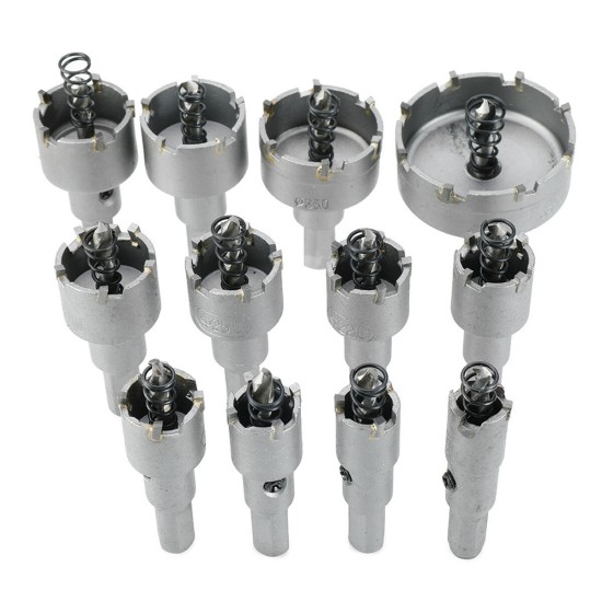 12pcs 15mm-50mm Hole Saw Cutter Alloy Drill Bit Set for Wood Metal Cutting