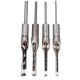 4pcs Square Hole Drill Bits Woodworking Auger Mortising Chisel Set Kit 1/4 to 1/2 Inch Tool Set
