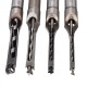 4pcs Square Hole Drill Bits Woodworking Auger Mortising Chisel Set Kit 1/4 to 1/2 Inch Tool Set