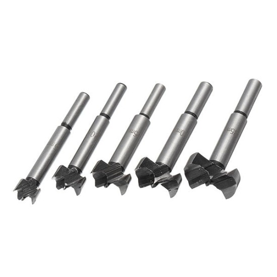 5Pcs 15-35mm Forstner Drill Bits Set Hinge Hole Cutters Wood Working Hole Saw Cutters