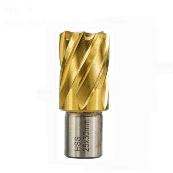 HSS Hollow Drill Bit 12-42mm Cutting Diameter Titanium Coated Core Drill Bit For Metal Cutting Weldon Shank Magnetic Drill Bit Annular Cutter