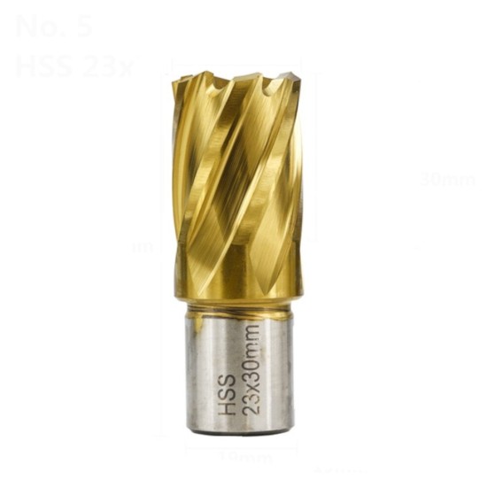 HSS Hollow Drill Bit 12-42mm Cutting Diameter Titanium Coated Core Drill Bit For Metal Cutting Weldon Shank Magnetic Drill Bit Annular Cutter