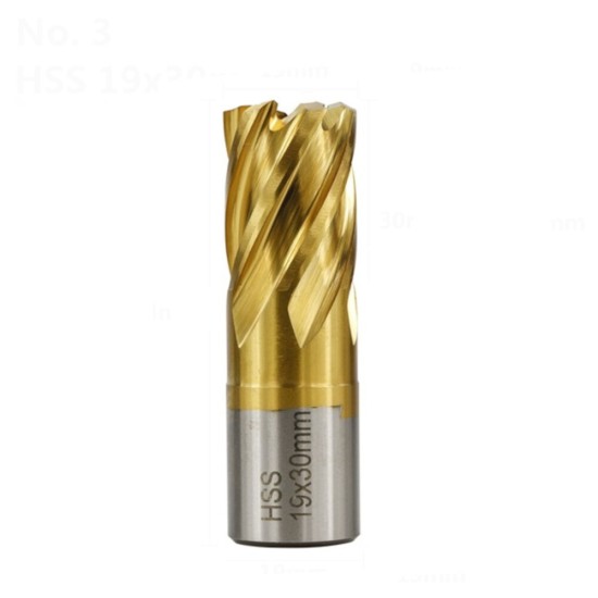 HSS Hollow Drill Bit 12-42mm Cutting Diameter Titanium Coated Core Drill Bit For Metal Cutting Weldon Shank Magnetic Drill Bit Annular Cutter