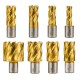 HSS Hollow Drill Bit 12-42mm Cutting Diameter Titanium Coated Core Drill Bit For Metal Cutting Weldon Shank Magnetic Drill Bit Annular Cutter