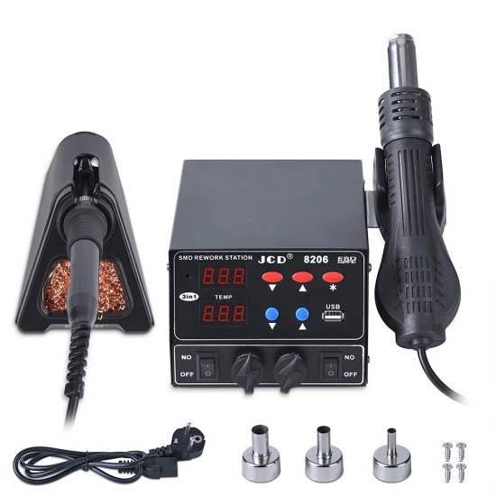 8206 800W SMD 3 In 1 Soldering Station LED Digital Welding Rework Station for Cell-phone BGA PCB Repair Tools